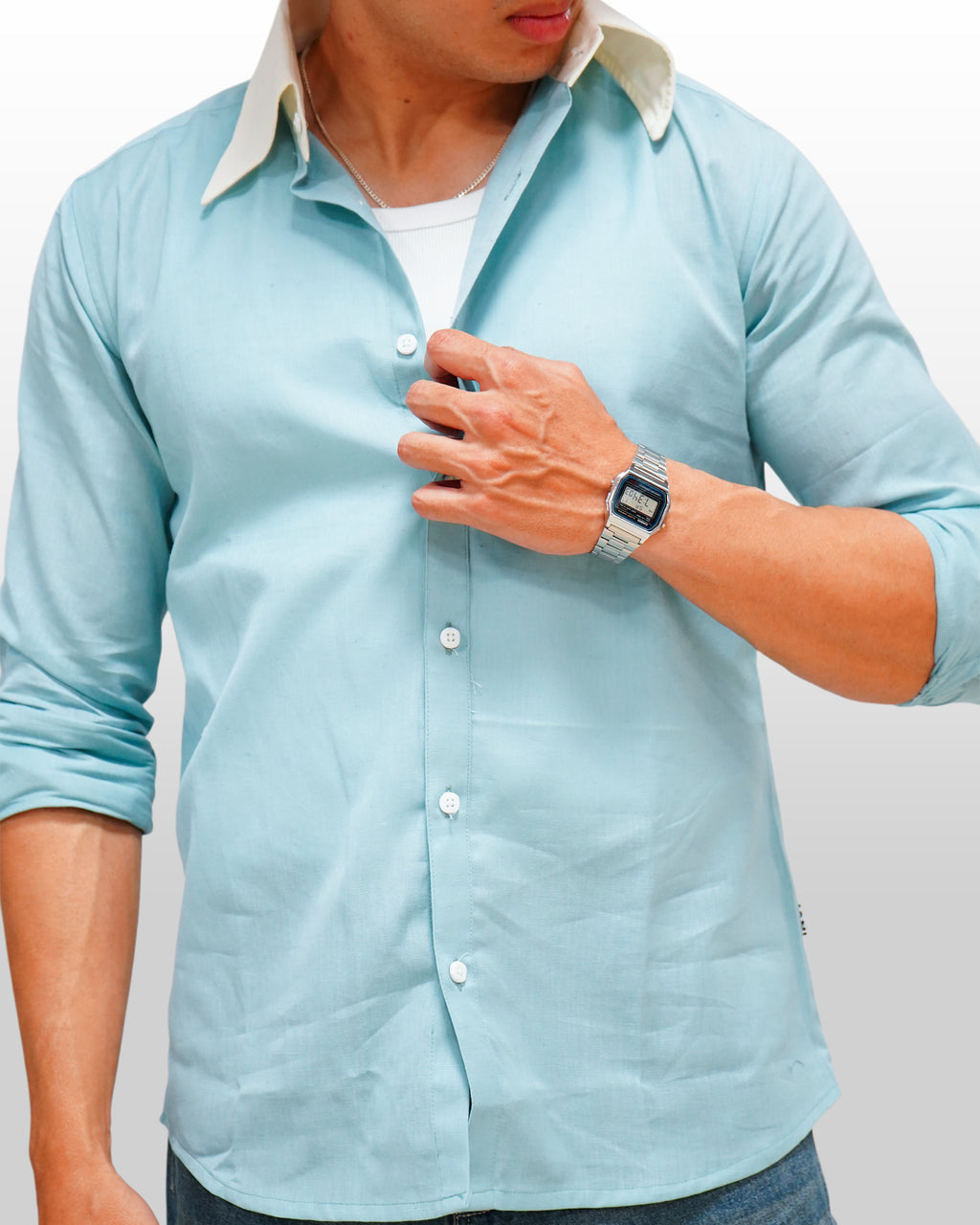 Blue Contrast Shirt