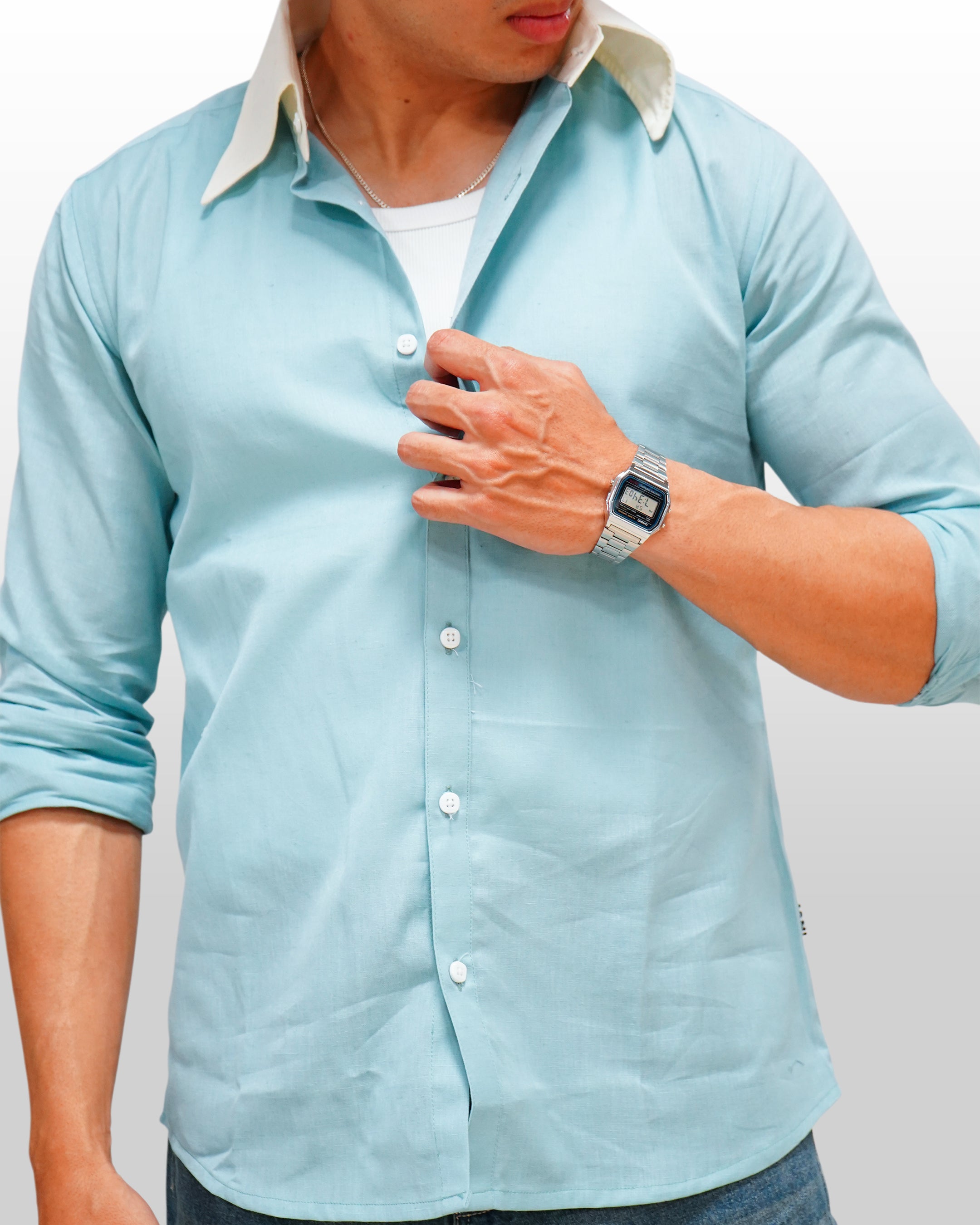 Blue Contrast Shirt