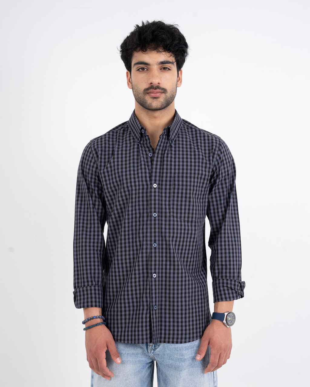 CHARCOAL CHECKERED SHIRT