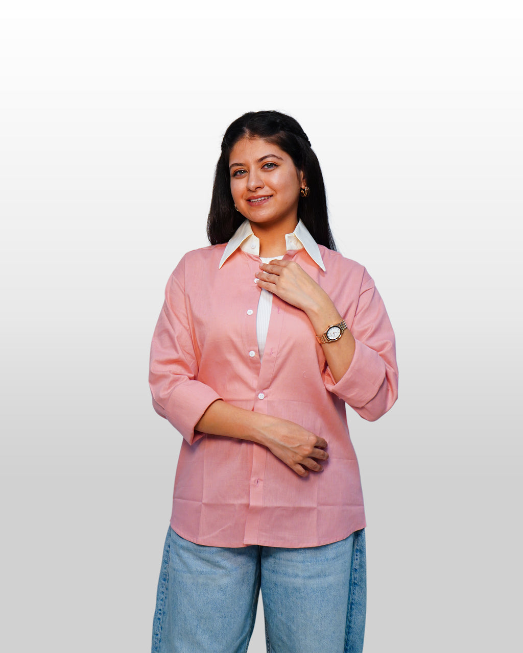 Pink Contrast Shirt