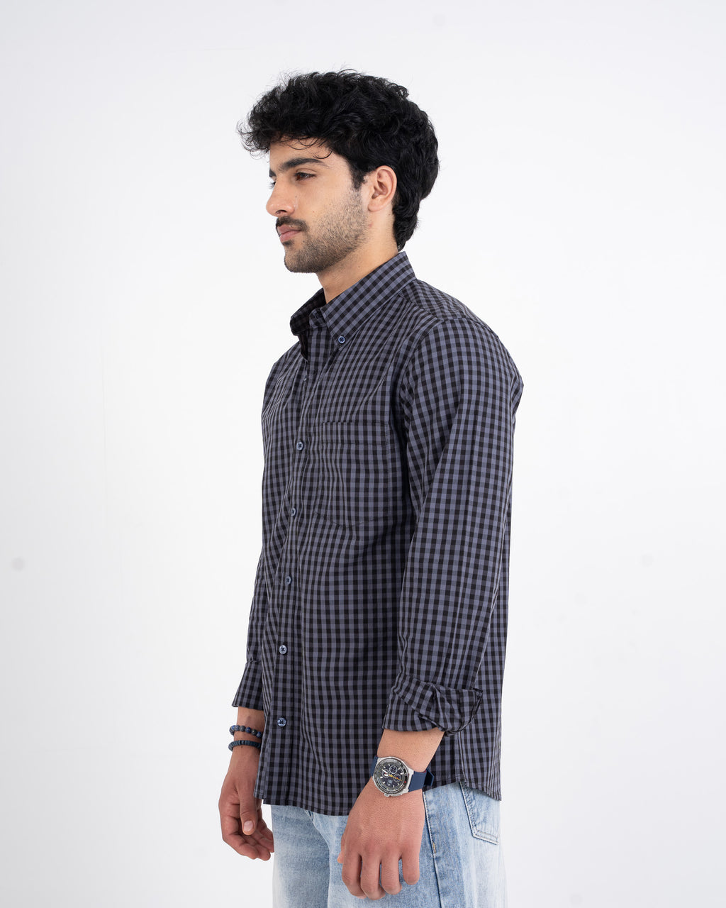 CHARCOAL CHECKERED SHIRT