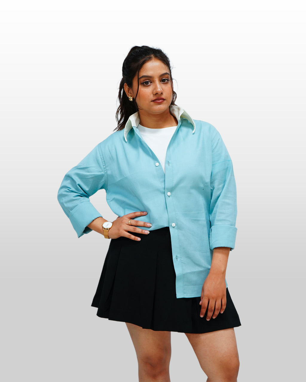 Blue Contrast Shirt