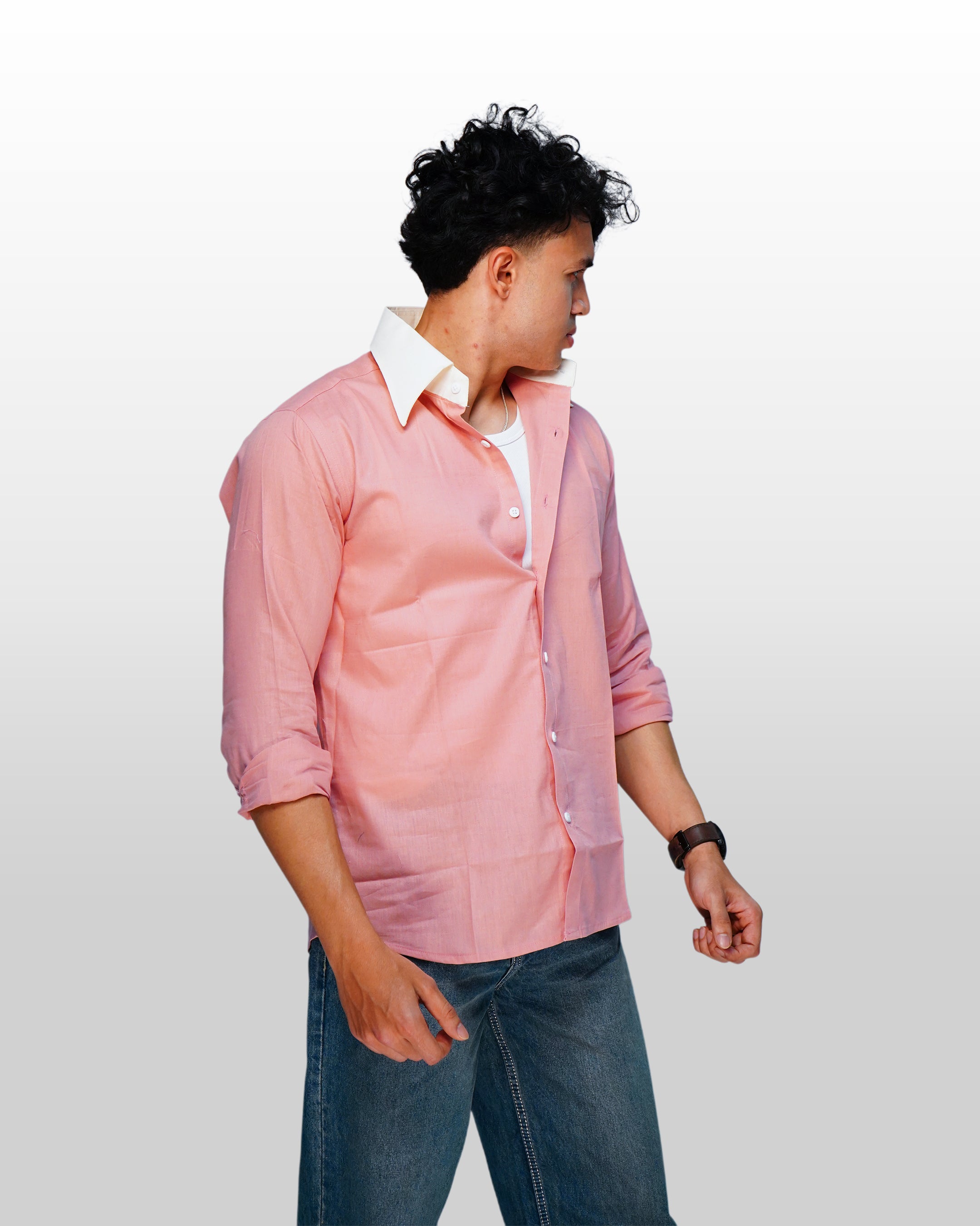 Pink Contrast Shirt