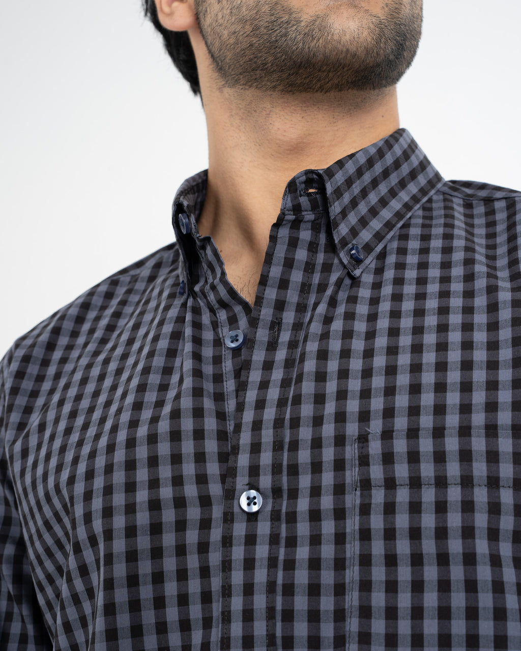 CHARCOAL CHECKERED SHIRT