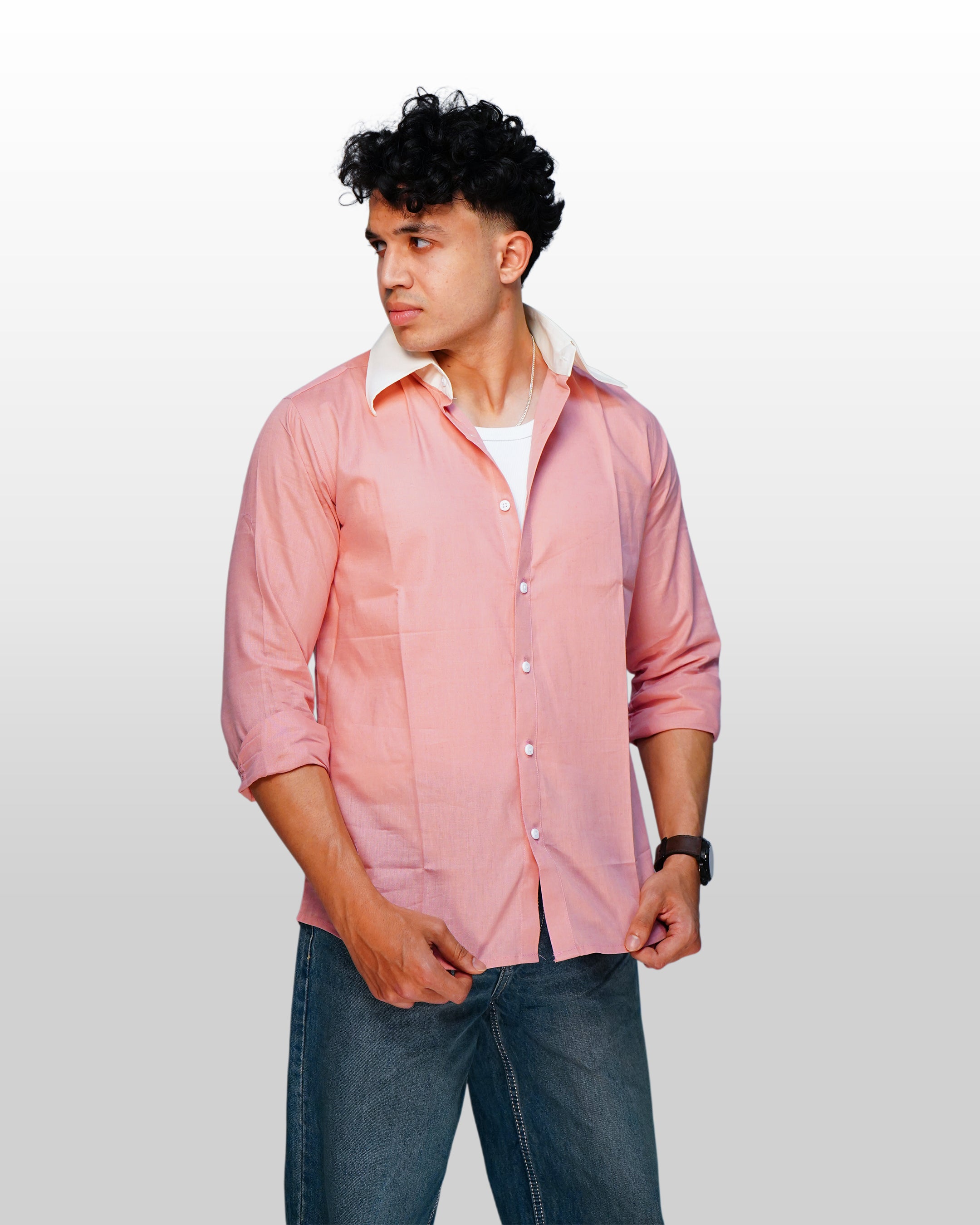 Pink Contrast Shirt