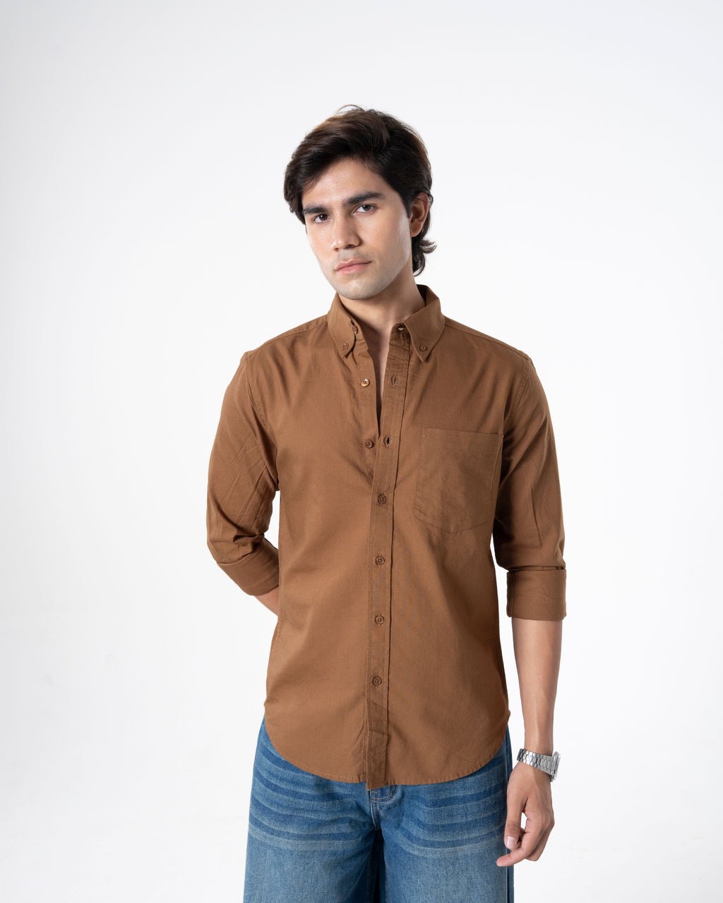 BROWN OXFORD SHIRT