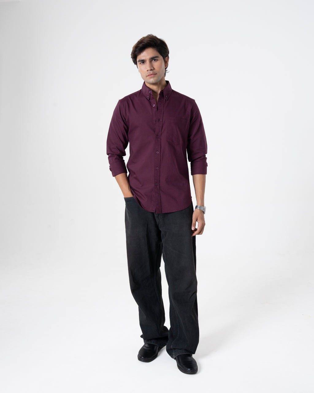 BURGUNDY OXFORD SHIRT