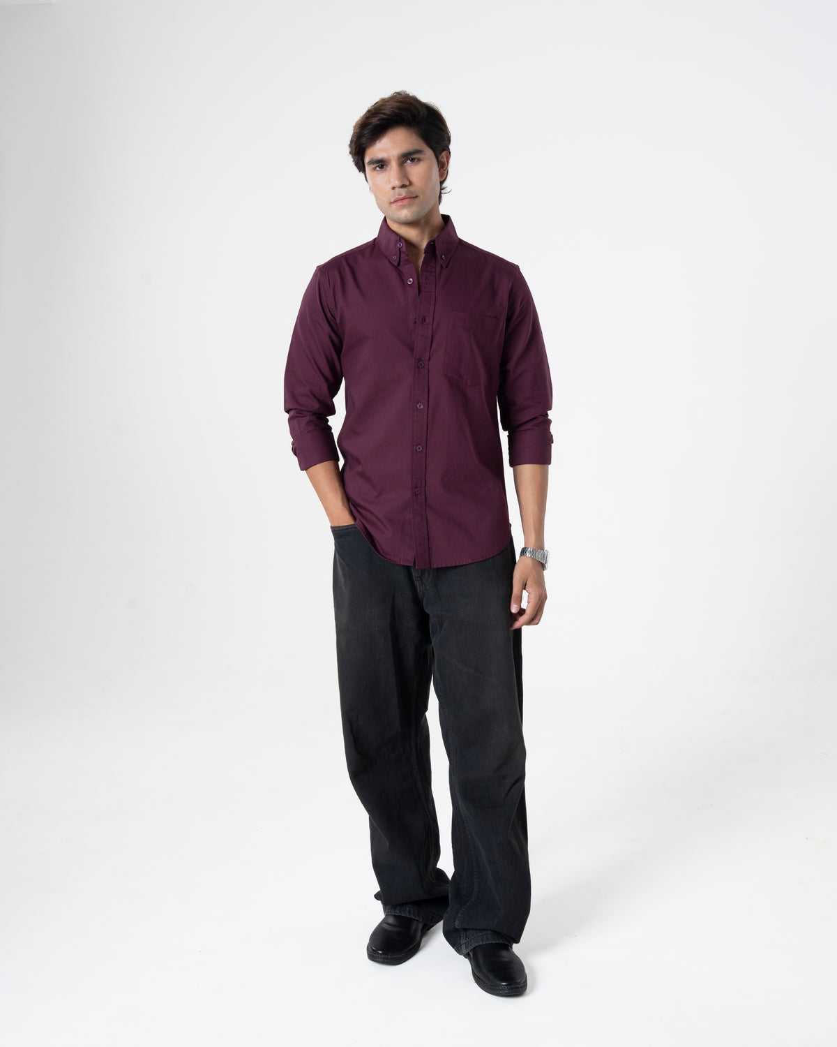 BURGUNDY OXFORD SHIRT