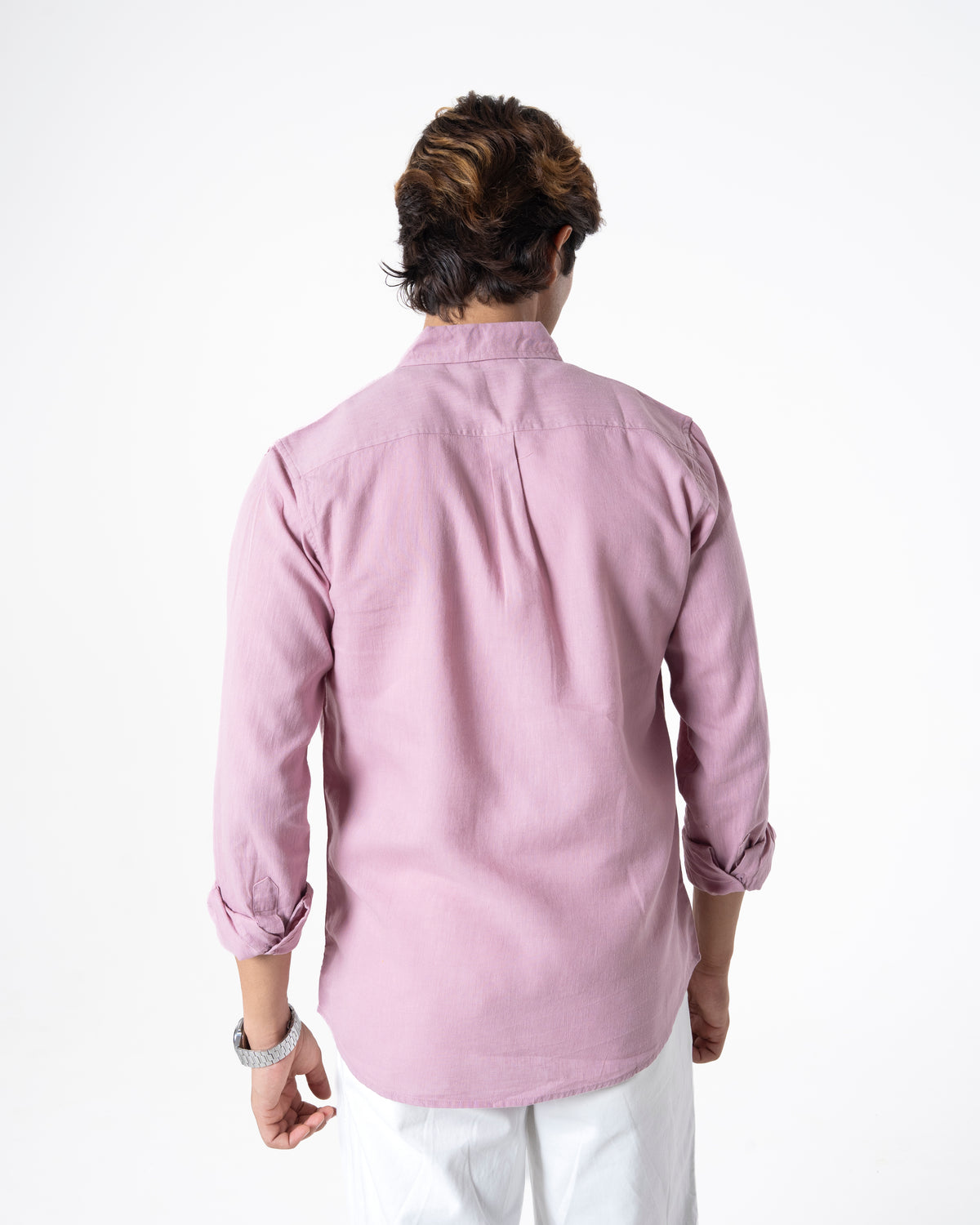 PINK LINEN BLEND SHIRT