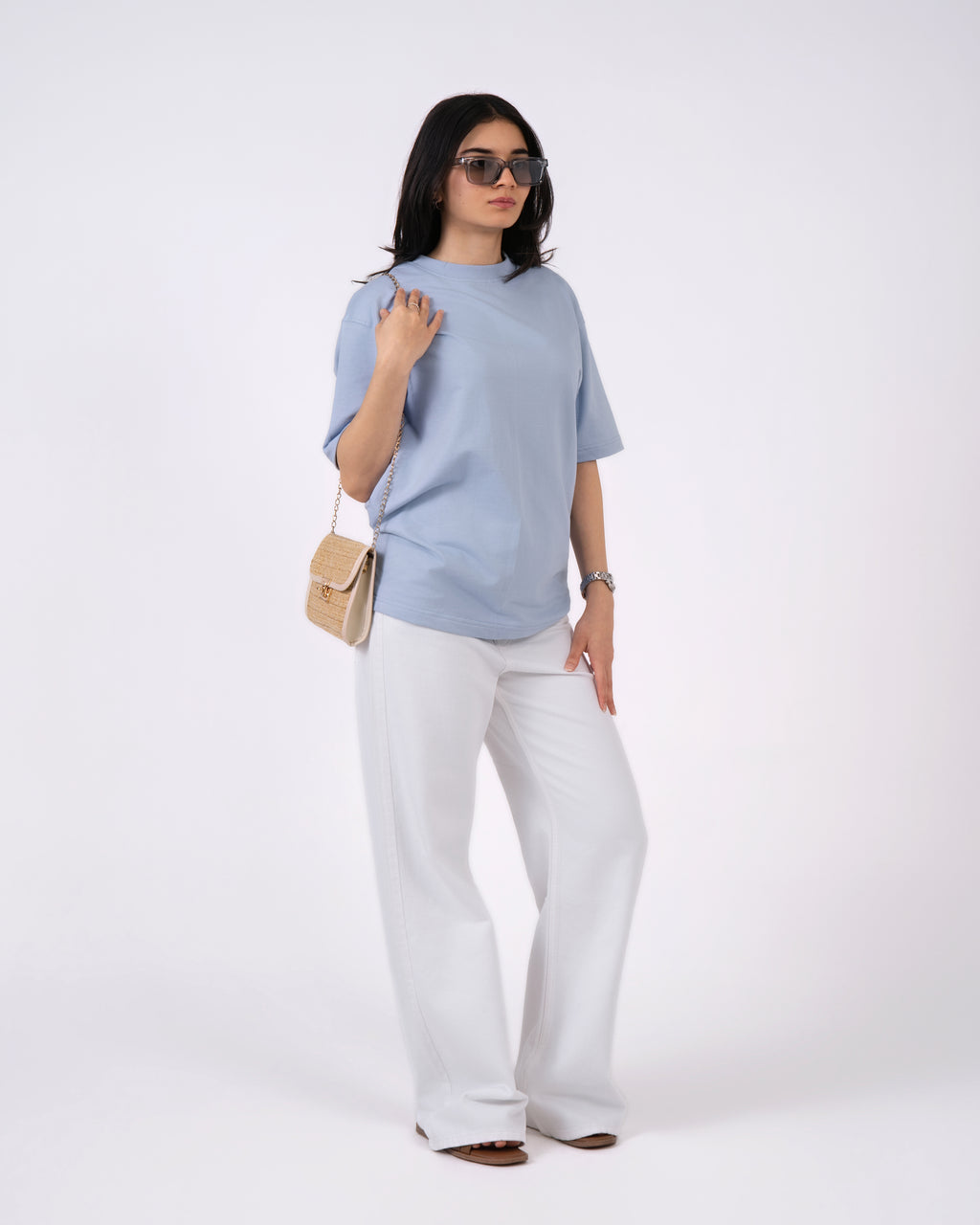 Sky Blue Loose Fit T-Shirt