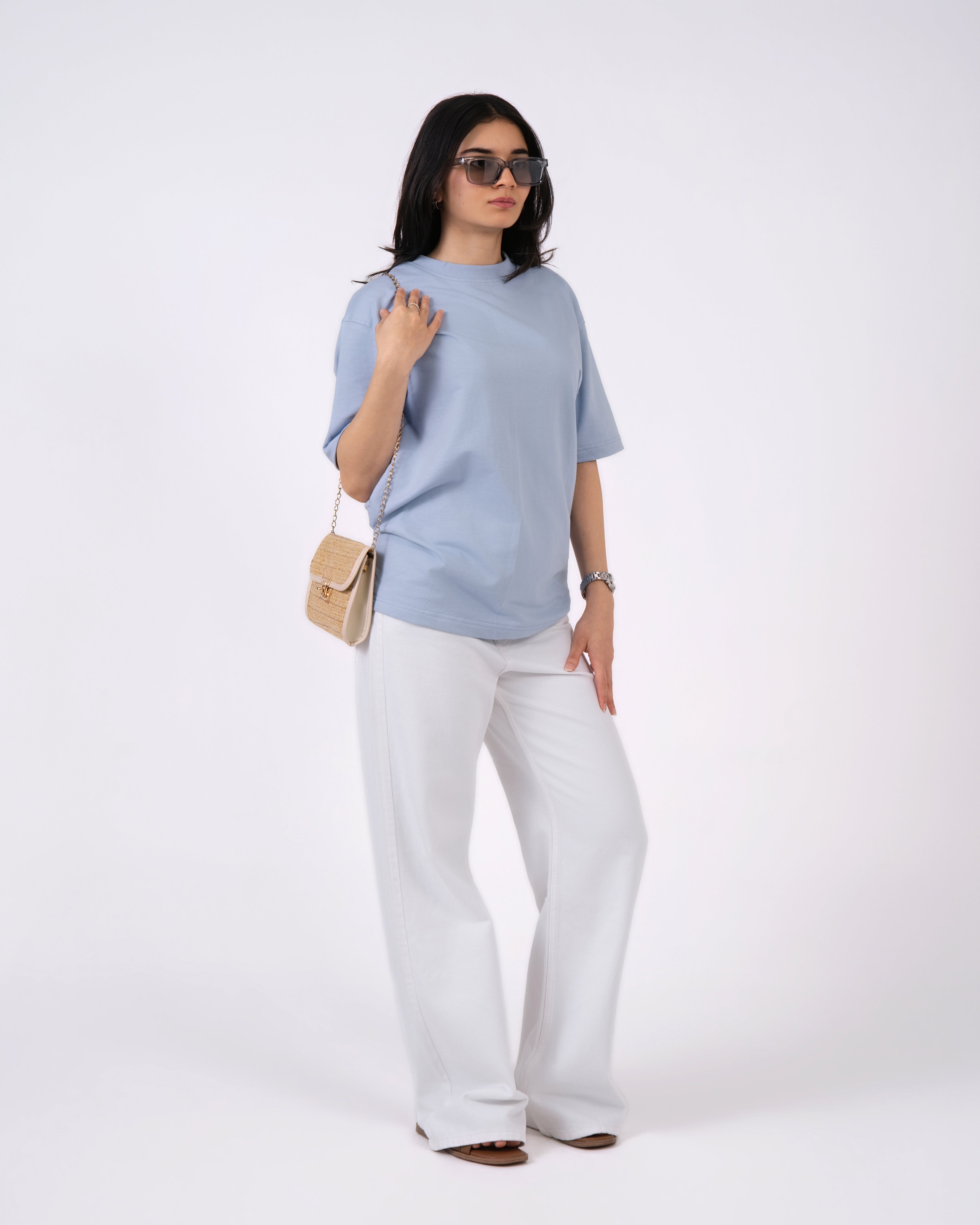 Sky Blue Loose Fit T-Shirt