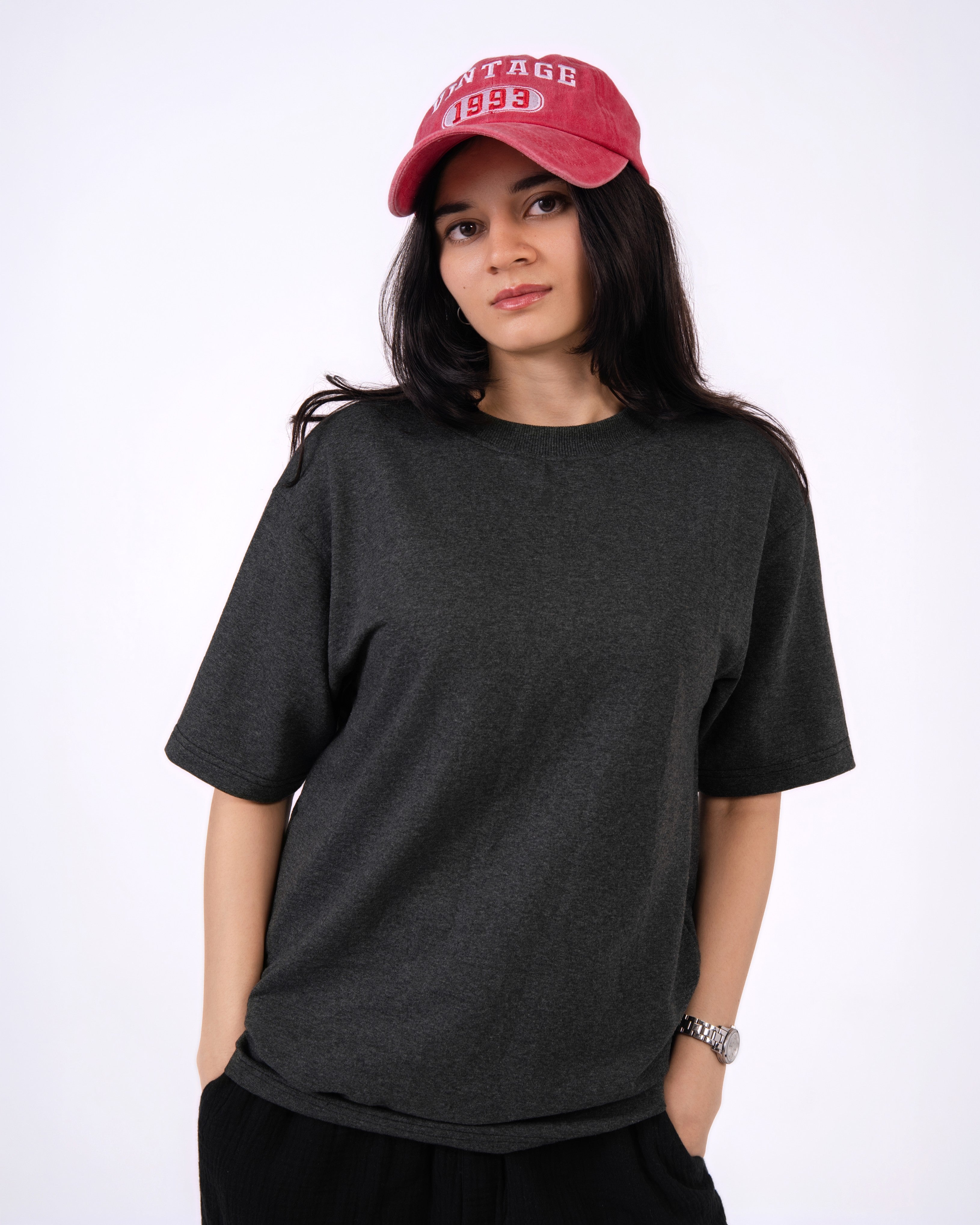 Milange Charcoal Loose Fit T-Shirt