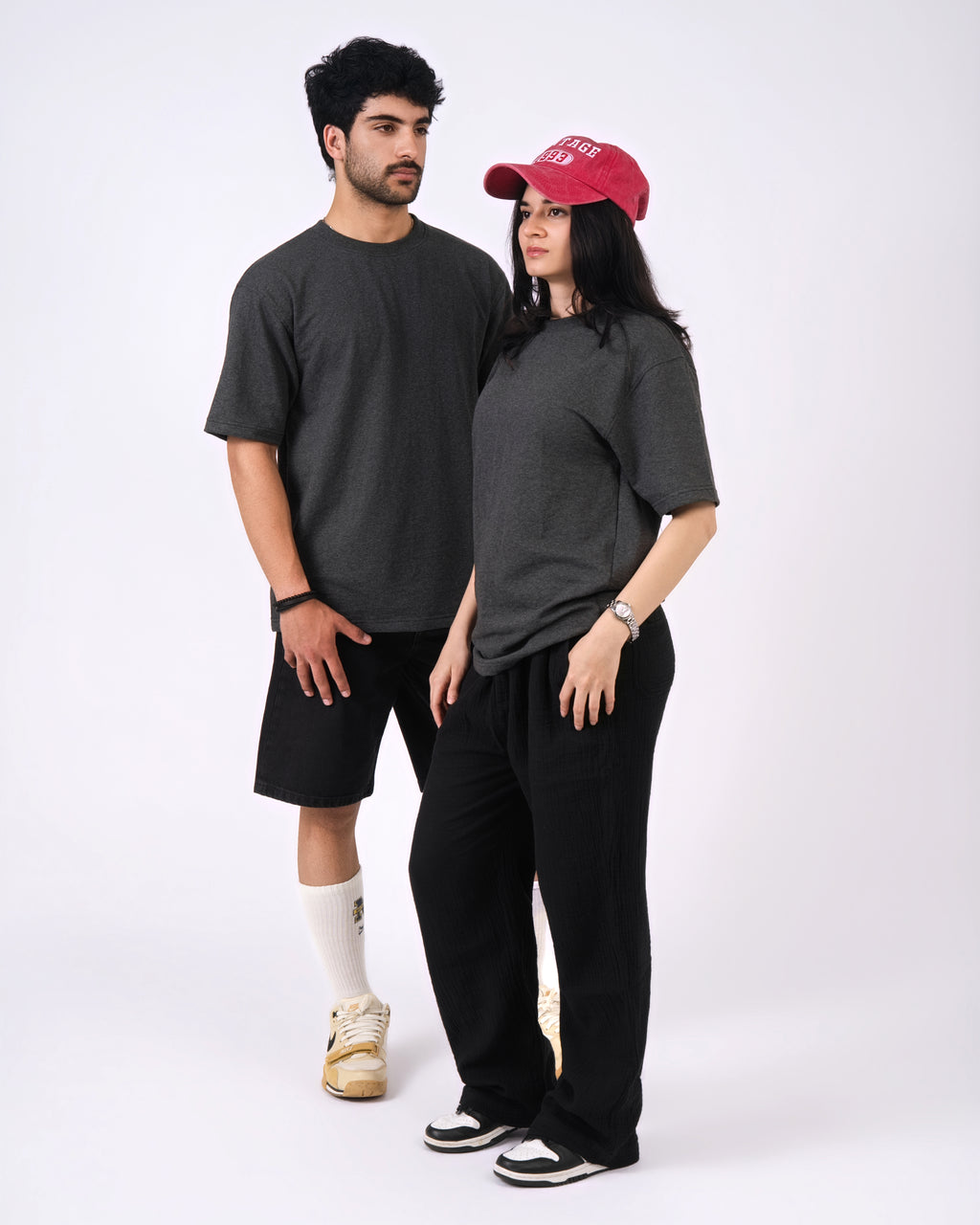 Milange Charcoal Loose Fit T-Shirt