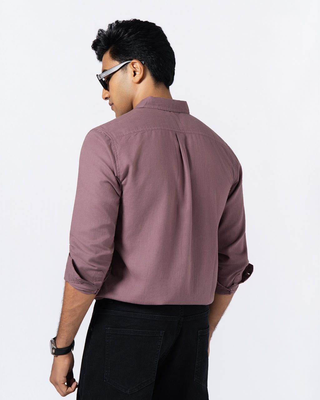 DUSTY ROSE LINEN BLEND SHIRT