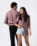 DUSTY ROSE LINEN BLEND SHIRT