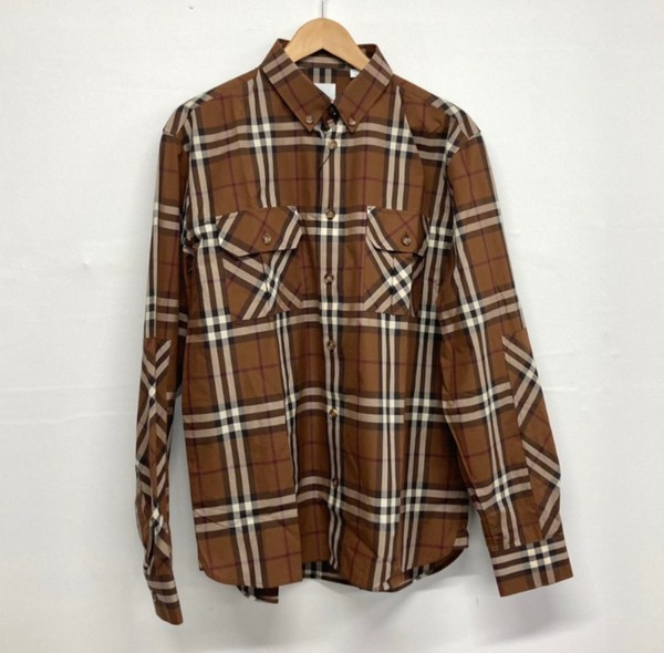 BURBERRY(버버리) 8045978 A9697 브라운 코튼 체크 셔츠