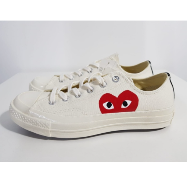 19FW COMME DES GARCONS(꼼데가르송) DAZK111 하트로고  로우 화이트 스니커즈